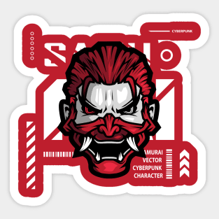 Samurai face with mask Sticker